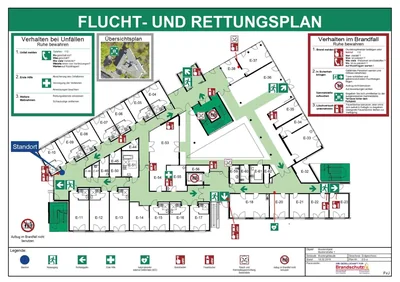 Flucht- und Rettungsplan nach DIN ISO 23601, erstellt von der GfB
